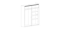 Armoire design 2 portes coulissantes 200cm couleur chêne. Collection SMITH