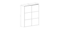 Armoire design 2 portes coulissantes 200cm couleur chêne. Collection SMITH