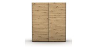 Armoire design 2 portes coulissantes 200cm couleur chêne. Collection SMITH