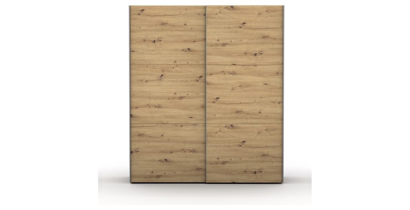 Armoire design 2 portes coulissantes 200cm couleur chêne. Collection SMITH