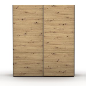 Armoire design 2 portes coulissantes 200cm couleur chêne. Collection SMITH