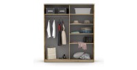Armoire design 2 portes coulissantes 200cm couleur chêne. Collection SMITH