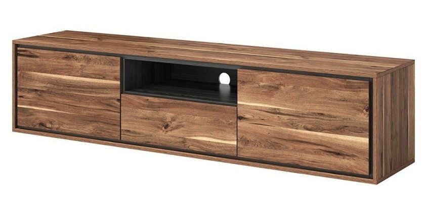 Meuble TV 180cm collection SILVA. Couleur chêne et gris.