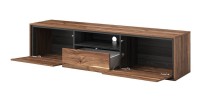 Meuble TV 180cm collection SILVA. Couleur chêne et gris.