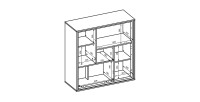 Buffet haut design 4 portes pour salon couleur chêne et gris. collection SILVA.