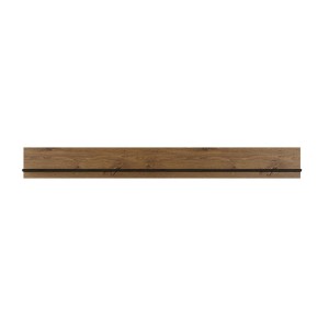 Ensemble de 5 meubles de salon collection SANTIAGO. Coloris chêne et noir effet bois.