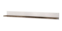 Ensemble de 5 meubles de salon collection SANTIAGO. Coloris blanc effet bois et chêne.
