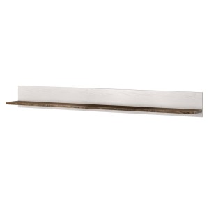 Ensemble de 5 meubles de salon collection SANTIAGO. Coloris blanc effet bois et chêne.