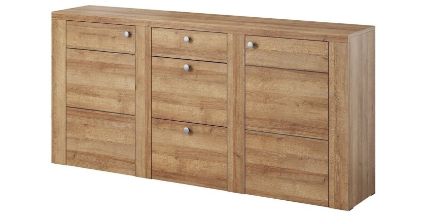 Buffet design 175cm pour salon couleur chêne collection SANTIAGO.