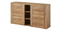 Buffet design 155cm pour salon couleur chêne collection SANTIAGO.