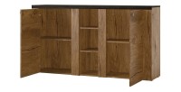 Buffet design 155cm pour salon couleur chêne collection SANTIAGO.