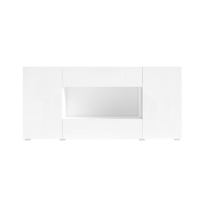 Buffet XL design 180cm pour salon couleur blanc brillant collection PAROS.