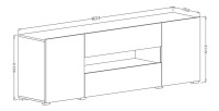 Meuble TV 180cm collection PAROS. Couleur blanc brillant.