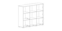 Buffet haut design 135cm avec 3 portes pour salon couleur blanc brillant collection PAROS.