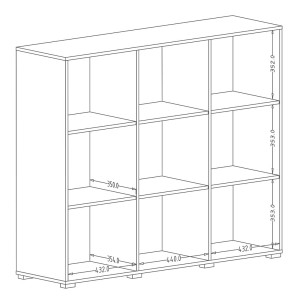Buffet haut design 135cm avec 3 portes pour salon couleur blanc brillant collection PAROS.