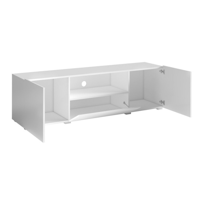 Meuble TV 160cm avec éclairage LED collection PAROS. Couleur gris aspect béton..