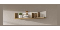 Étagère murale 150cm coloris chêne et blanc. Collection MENDOZA.