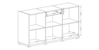 Buffet design 150cm pour salon couleur blanc et chêne collection MENDOZA.
