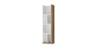 Étagère verticale murale coloris chêne et blanc avec LED intégrées. Collection MENDOZA.