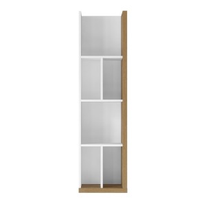 Étagère verticale murale coloris chêne et blanc avec LED intégrées. Collection MENDOZA.