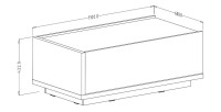 Table basse design avec une porte abattante collection MENDOZA. Couleur chêne et blanc.