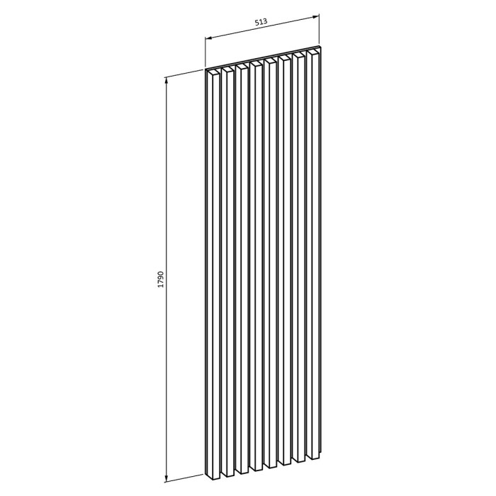 Lamelles murale XL aspect chêne sur support fond blanc collection CLARA