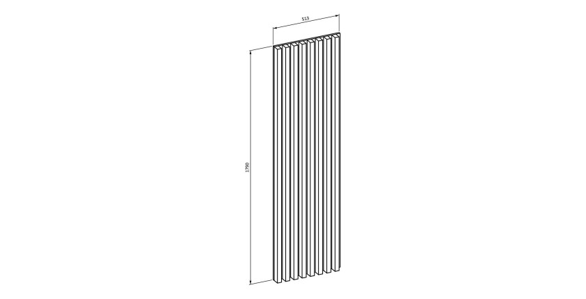 Lamelles murale XL aspect chêne sur support fond blanc collection CLARA