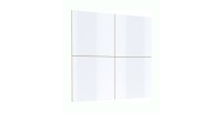 Panneaux muraux décoratifs blanc brillant sur support fond chêne. collection CLARA