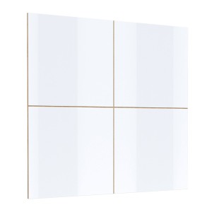 Panneaux muraux décoratifs blanc brillant sur support fond chêne. collection CLARA