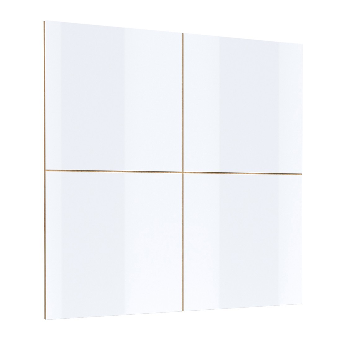 Panneaux muraux décoratifs blanc brillant sur support fond chêne. collection CLARA