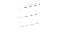 Panneaux muraux décoratifs blanc brillant sur support fond chêne. collection CLARA