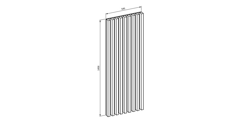 Lamelles murales verticales aspect chêne sur support fond blanc collection CLARA