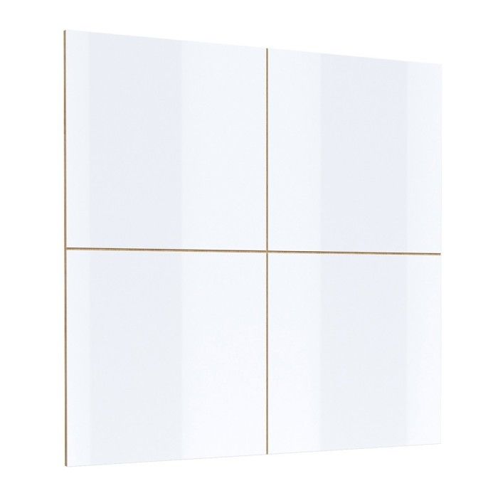 Meuble TV XL avec fond mural décoratif collection CLARA. Couleur chêne et blanc brillant.