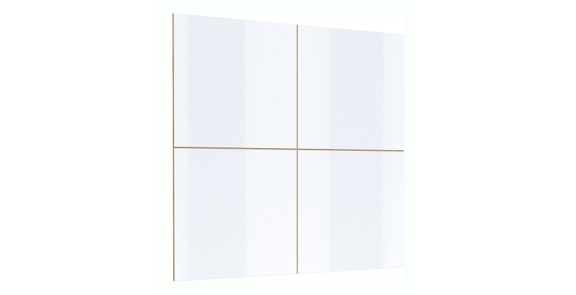 Meuble TV XL avec fond mural décoratif XL collection CLARA. Couleur chêne et blanc brillant.