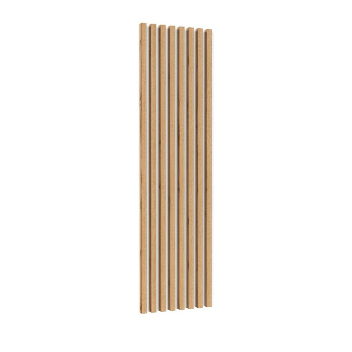 Meuble TV XL avec fond mural décoratif XL collection CLARA. Couleur chêne et blanc brillant.
