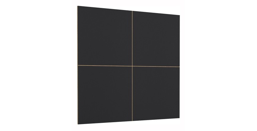Panneaux muraux décoratifs noir mat sur support fond chêne. collection CLARA