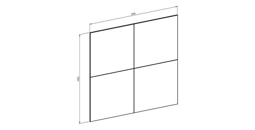 Panneaux muraux décoratifs noir mat sur support fond chêne. collection CLARA