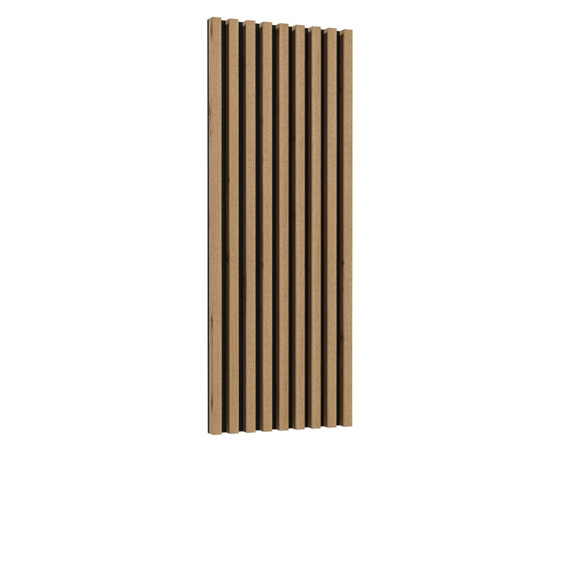 Lamelles murales verticales aspect chêne sur support fond noir mat collection CLARA