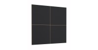 Meuble TV XL avec fond mural décoratif XL collection CLARA. Couleur chêne et noir mat.