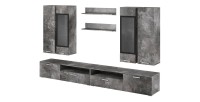Composition XL de 8 meubles design pour salon effet ardoise collection CONNOR
