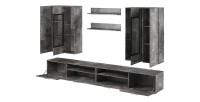 Composition XL de 8 meubles design pour salon effet ardoise collection CONNOR