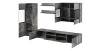 Composition de 6 meubles design pour salon effet ardoise collection CONNOR