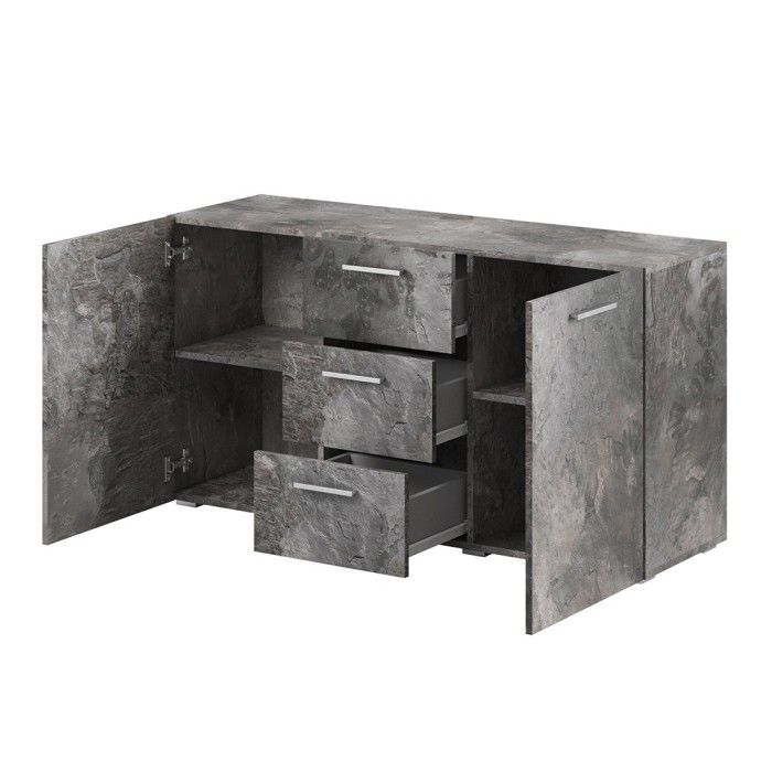 Buffet 130cm pour salon effet ardoise collection CONNOR.