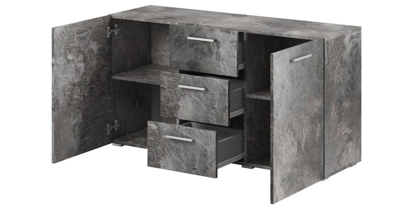 Buffet 130cm pour salon effet ardoise collection CONNOR.