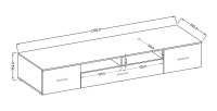 Meuble TV XL 210cm collection CONNOR. Effet ardoise