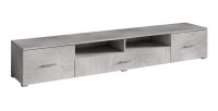 Meuble TV XL 210cm collection CONNOR. Coloris gris effet béton