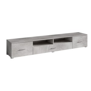 Meuble TV XL 210cm collection CONNOR. Coloris gris effet béton