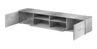 Meuble TV XL 210cm collection CONNOR. Coloris gris effet béton