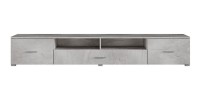 Meuble TV XL 210cm collection CONNOR. Coloris gris effet béton