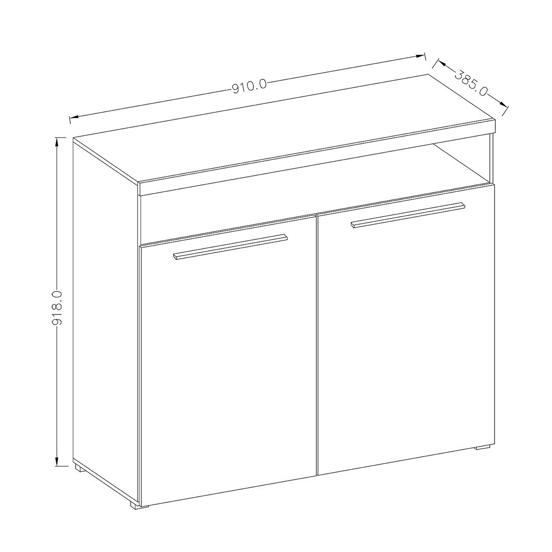 Buffet Color Bianco Lucido Con Illuminazione Led Multicolore Integrata Collezione Bombay.-image